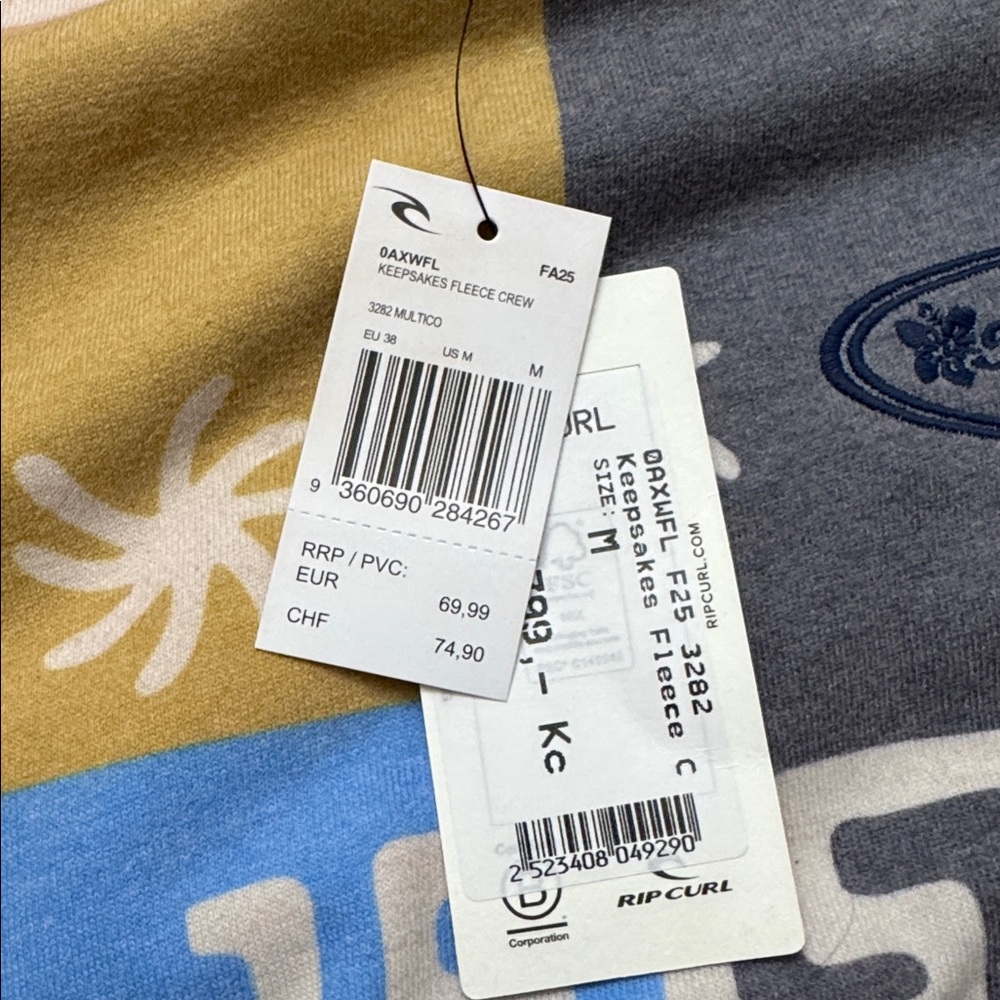 Rip Curl Keepsake Mixed Media Patchwork Fleece Sw… - image 7
